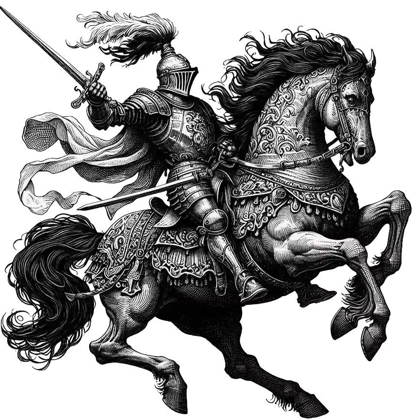 knight riding on a horse